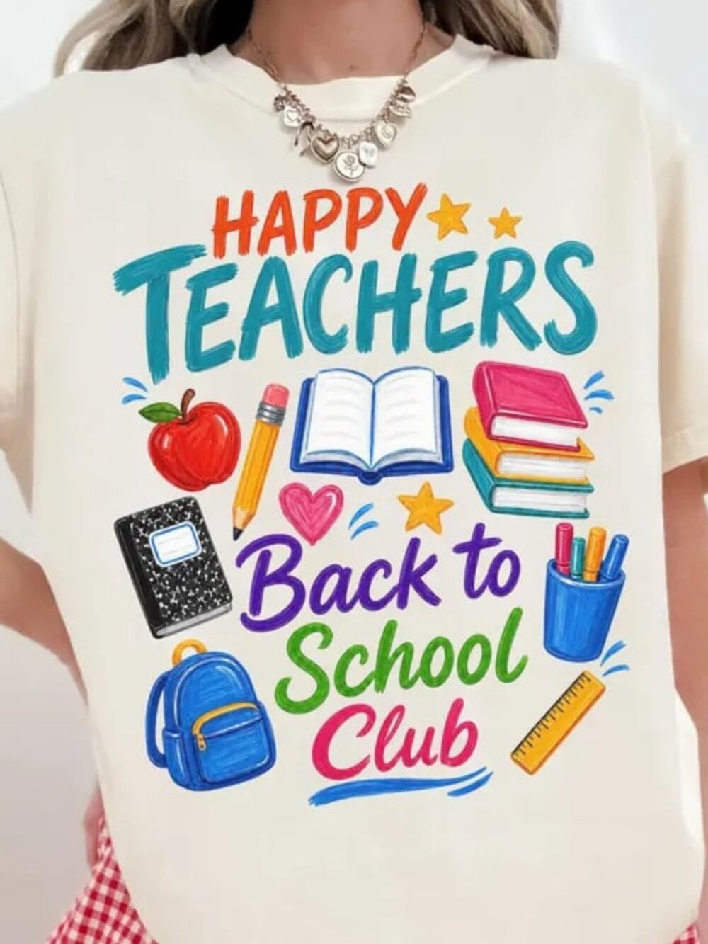 Teacher Shirt, Back to School Tee, Teaching Shirt, Happy Teachers Tee